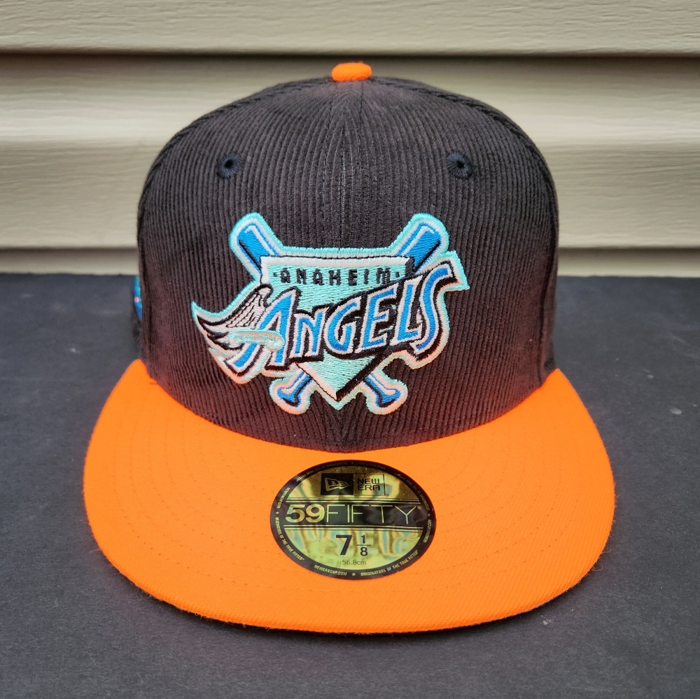 Los Angeles Angels Orange Visor Sea Blue Bottom 50th Anniversary Side Patch New